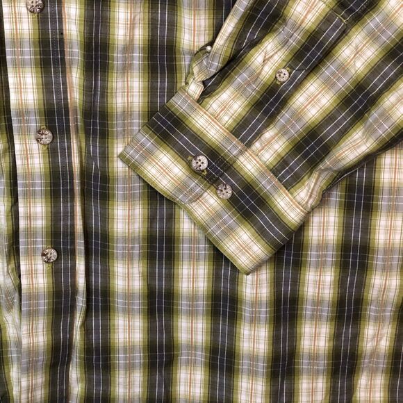 Ariat Shirt Mens 2XL Plaid Pro Series Vented Rodeo Farm Ranchwear Green Gray - Picture 6 of 11